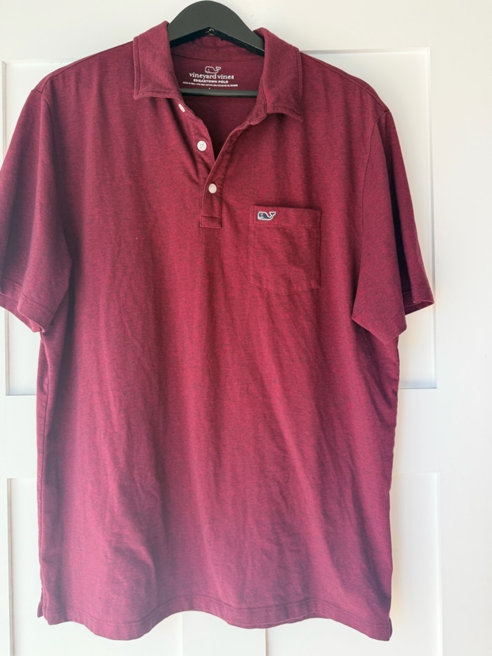 Vineyard Vines Men's Wine Burgandy Pocket Polo